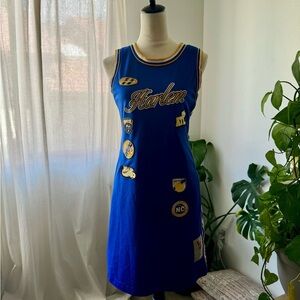 Vintage 2000’s Blue Yellow Basketball Jersey Dress Harlem